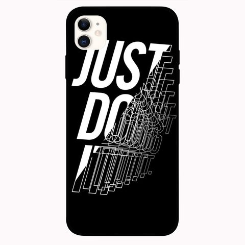 Theodor - Apple iPhone 12 Mini 5.4 inch Case Just Do It Black Background Flexible Silicone Cover