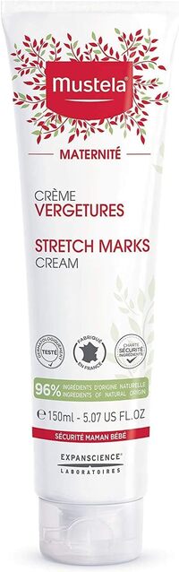Mustela Maternity Stretch Marks Cream For Pregnancy, Natural Skincare Massage Moisturizer With Natural Avocado, Maracuja &amp; Shea Butter, Lightly Fragranced Or Fragrance Free, 150ml