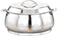 Royalford 3500ml Majestic Stainless Steel Hotpot- Rf11443 Firm Twist Lock To Keep Food Fresh For Long, Silver And Golden