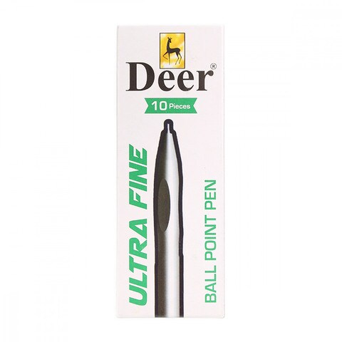 Deer Ultra Fine Ball Point Pen Blue 10 Pieces