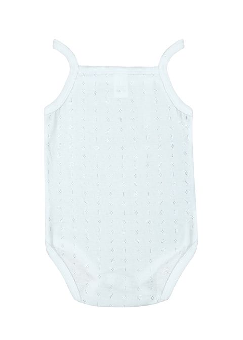 4-Pieces Bodysuit Onesies barbtoz Perforated Baby Girls Underwear Cotton 100% White ( 12-18 Months )