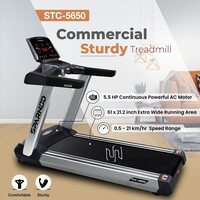 Sparnod Fitness STC-5650 (5.5 HP AC Motor) Commercial Treadmill (Free Installation Service) - Heavy Duty Professional Grade Machine for Gym Use
