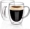 1CHASE&reg; Double Walled Borosilicate Glass Mugs with handle ,Perfect for Cappuccino,Tea,Latte,Espresso,Hot Beverage. (350ml 2pcs)&hellip;