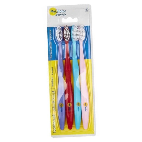 Mychoice Medium Toothbrush Multicolour 4 PCS