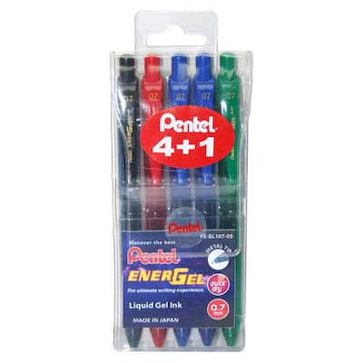 Buy Pentel Energel Liquid Gel ink Pens Multicolour 0.5mm 5 PCS Online - Shop  Stationery & School Supplies on Carrefour UAE