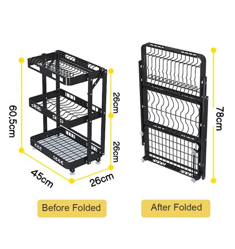 Brabantia Foldable Dish Drying Rack, Large - Light Grey – KATEI UAE