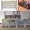 LINGWEI Portable Expandable Wooden Fence Climbing Plant Helps Trellis Pet Nursery Fence For Garden Patio Lawn White 120cm