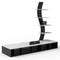 Big Tilfizyun TV Entertainment Unit Table with Set Top Box Stand White &amp; Black