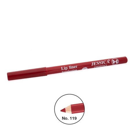 قلم تحديد شفايف طويل الأمد من جيسيكا 119 أحمر