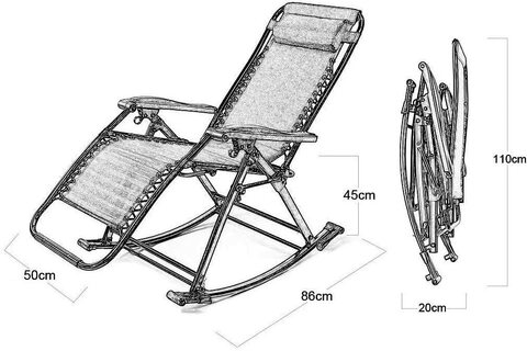 Sunloungers Household products Garden Rocking Chairs for Adults Outdoor Relaxer Chair Patio Lounge Recliners, 333