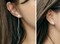 J&amp;J pearl earrings female temperament Japanese and Korean fashion popular ear chain corrugated tassel long ear line silver earrings
