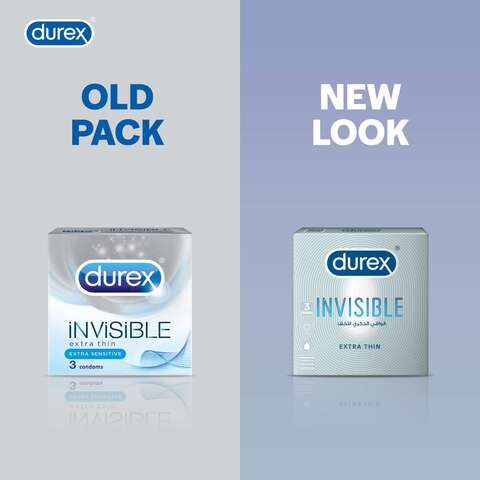 Durex Invisible Extra Thin Condoms Clear 3 PCS