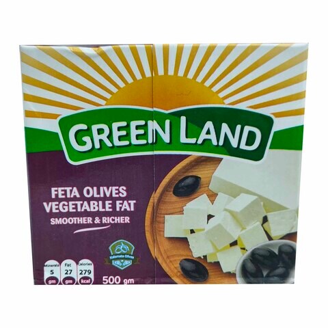 Green Land Feta Cheese With Olives - 500 gm