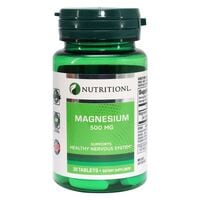 Nutritionl Magnesium 500mg Dietary Supplements 30 Tablets