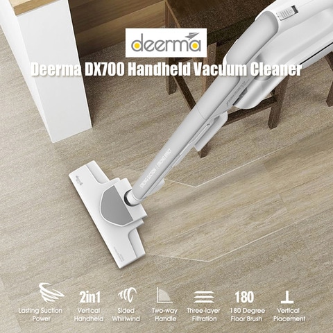 Deerma White Global Version Dx700 Handheld Vacuum Cleaner 15000Pa Suction Flexible Portable Ultra Quiet Mini Dust Collector 600W 220V