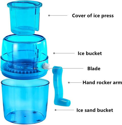 1.1L Portable Hand Crank Manual Ice Crusher Shaver Kids Shredding Snow Cone Maker  Machine Kitchen Ice machine