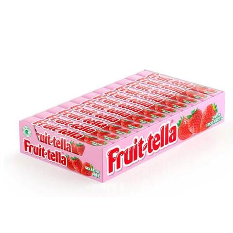 Fruit-tella Juicy Chewy Candy Sweet Strawberry Flavour 39g Pack of 20