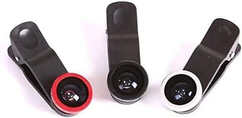 Aiwanto 3Pcs Universal Clip Lens For Mobile Phones 3 In 1 Cell Phone Camera Lens Kit (Random Color)