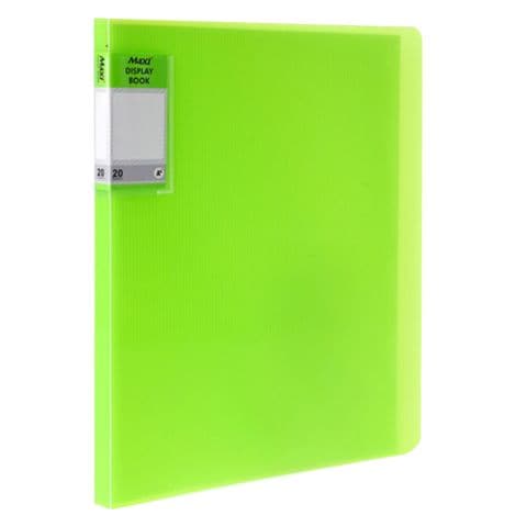 Maxi Colour 20 Pocket Display File Book Green