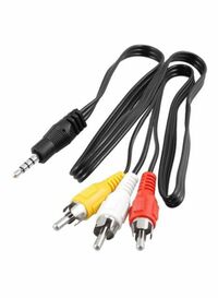 Generic Male To 3-RCA Audio Video Male AV Camcorder Cable 59centimeter Black