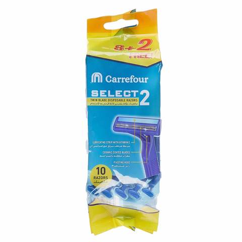 Carrefour Select 2 Disposable Razor Blue 10 count