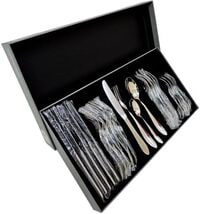 Atraux Luxury 24-Pieces Stainless Steel Flatware Set, Mirror Polished Cutlery Tableware Set, Dishwasher Safe Knife Fork Spoon