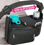 Buy Swanoo Non-Slip Stroller Organizer With Cup Holders, Exclusive Straps Grip Handlebar. Universal Fit For Uppababy Vista Cruz Nuna Baby Jogger Bob Britax Bugaboo Graco Stroller in UAE