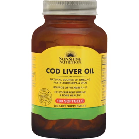 Sunshine Nutrition Cod Liver Oil 100 Softgel