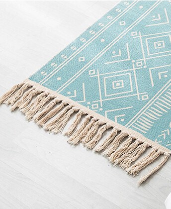 Ethnic Style Handwoven Tassel Carpet For Living Room Bedroom (Size 60&times;90CM)