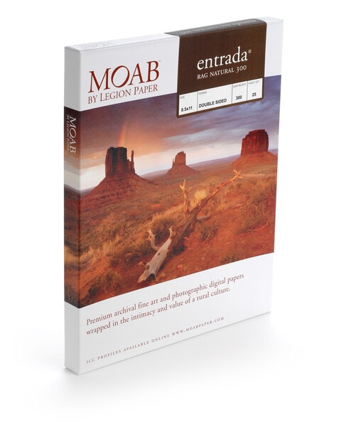 Moab Paper - Entrada - Rag Natural 300 gsm - A4  Double-Sided (25 Sheets)