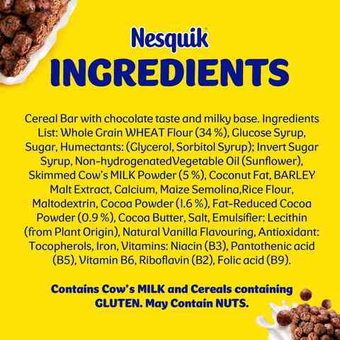Nestle Nesquik Chocolate Breakfast Cereal Bar 25g