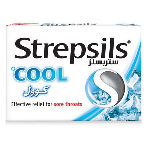 Strepsils Cool New Formulation with Cool Sensation Fast Effective Relief from Sore Throats 16 Lozenges