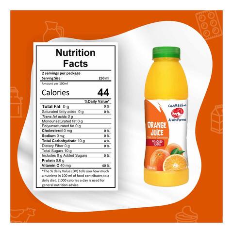 Orange juice outlet nutrition facts