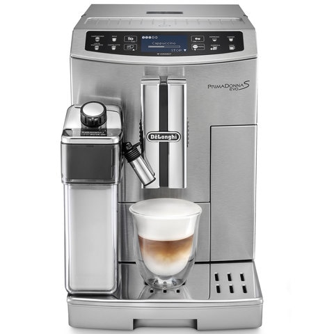 Delonghi Fully Automatic 2L Coffee Machine, Stainless Steel  PrimaDonna S Evo ECAM510.55
