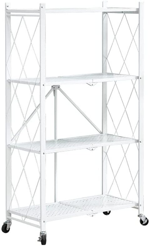 Metal shelf on sale with wheels