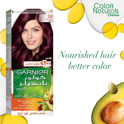 Garnier Color Naturals Cream Nourishing Permanent Hair Colour 3.6 Deep Red Brown