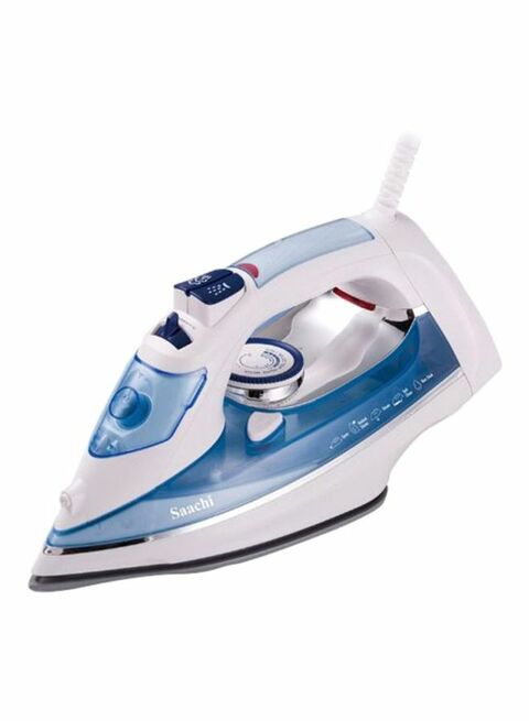 Saachi Steam Iron with a Ceramic Soleplate White/Blue