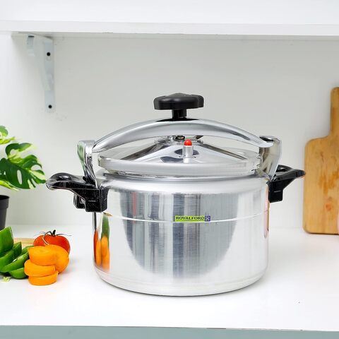 Royalford 5L Stainless Steel Pressure Cooker - Comfortable Handle