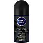 Buy NIVEA MEN Antiperspirant Roll-on for Men DEEP Black Carbon Antibacterial Dark Wood Scent 50ml in UAE
