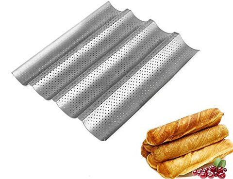 Baguette Baking Mold, Non-stick Perforated Mold, Rectangular Bread Baking  Pan, French And Italy Bread Baking Tray, For Home Bakery Ovens, Kitchen  Supplies, Baking Tools - Temu