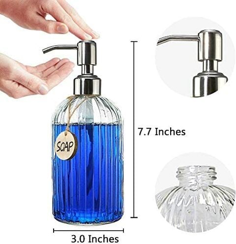 Hand soap dispenser deals glass