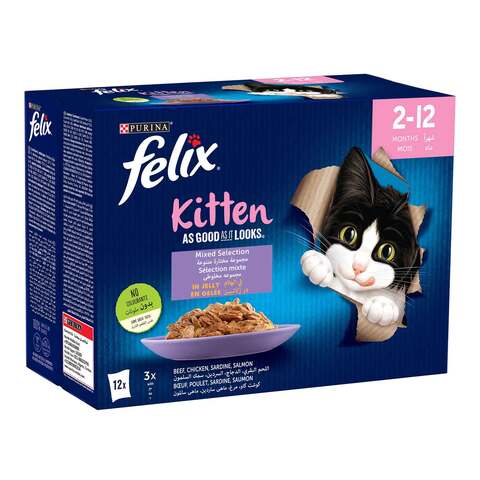 Buy Felix kitten mixed 85g x12 in Saudi Arabia
