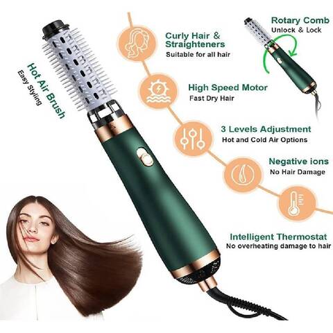 3 in 1 Ionic Hair Dryer Brush Hair straightener Brush iron Comb Curler Anti Scald Perfect For Professional Salon at Home