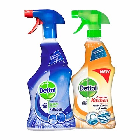 Dettol Kitchen Cleaner Trigger - 500ml + Bathroom Cleaner Trigger ...