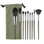 Buy Deo King Makeup Brush Set With Makeup Brush Bag Dark Green - 9-piece in UAE