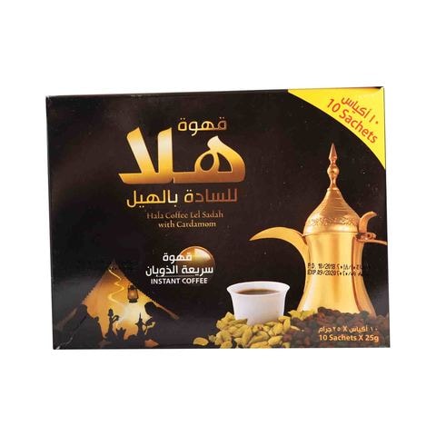 Hala Instant Coffee Plain With Cardamon 25 Gram 10 Bag