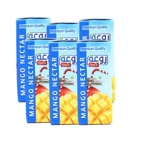 Raw&#39;a Nectar Drink UHT Mango 200ml x Pack of 6