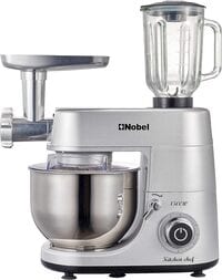 Nobel 3 In 1 Food Processor Multifunctional Stand Mixer With 7.0 L Stainless Steel Bowl &amp; 1.5L Juicer Blender With 6 Speeds For A Variety Of Mixing Tasks NBM100S Silver