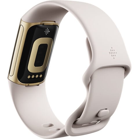 Fitbit Charge 5 Fitness &amp; Health Tracker (Lunar White / Soft Gold Stainless Steel)