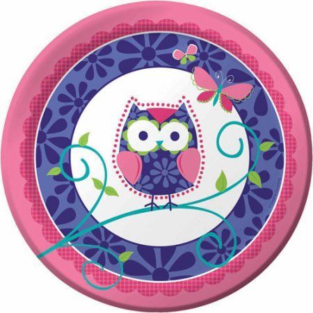 Owl Pal Birthday 9in Round Dinner Plates